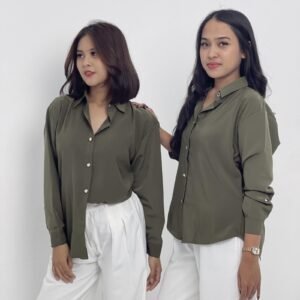 AIJO | TERRA SHIRT - Kemeja Wanita Kekinian Fit Silky Atasan Oversize Baju Formal Nyaman