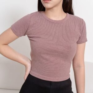 AIJO| Oneck Top Vol.2 - Atasan Wanita Kekinian Rib Fit Panjang Polos Santai Nyaman cia oneck top Pendek Variasi Basic Oblong Kaos Simple Casual Tshirt Baju Crop Motif Hitam