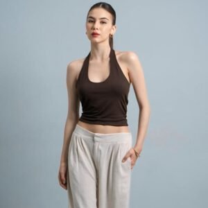 Joyce by AIJO [Premium] Kay Halter Neck Tank - Atasan Fitted Wanita Lengan Pendek - Tanktop Atasan Bodyfit Korean Style