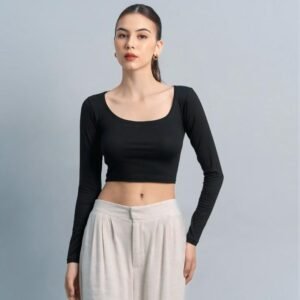 Joyce by AIJO [Premium] Cleo Longsleeve Crop Top - Atasan Fitted Wanita Lengan Panjang - Atasan Bodyfit Korean Style